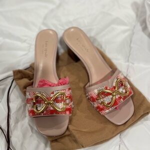 Kate Spade Red and Gold Women's Slide Sandals